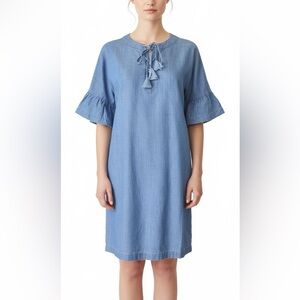 Vineyard Vines Chambray Flutter Sleeve Lace Up Dress Size 0